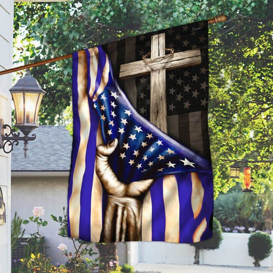 Christian Flag, The Thin Blue Line Christian Cross American U S House Flags, Jesus Christ Flag