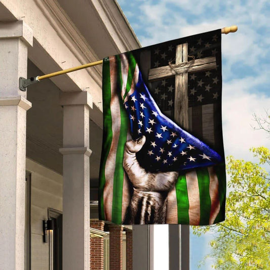 Christian Flag, The Thin Green Line Christian Cross America U S House Flag, Outdoor Religious Flags, Jesus Christ Flag