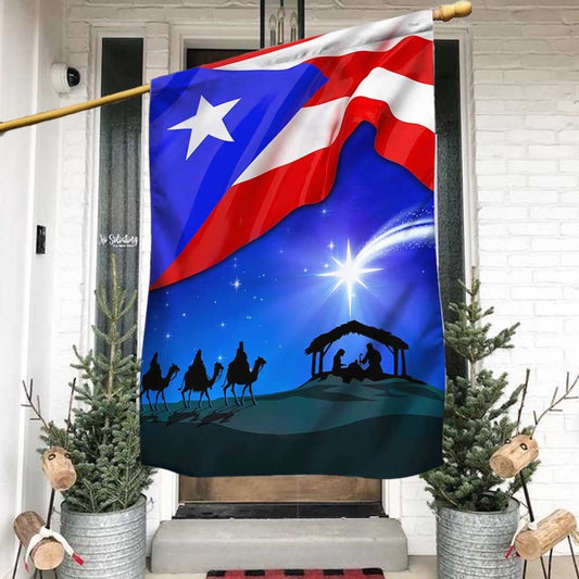 Christian Flag, Three Kings Three Wise Men Nativity of Jesus Puerto Rico Flag, Outdoor House Flags, Jesus Christ Flag