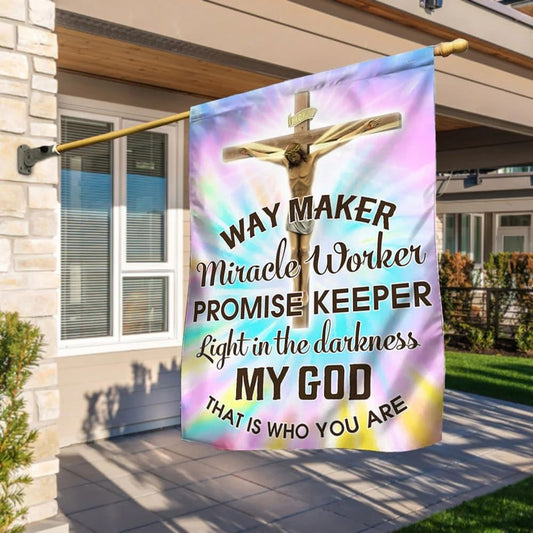 Christian Flag, Way Maker Miracle Worker Promise Keeper Light House Flag, Jesus Christ House Flag, Outdoor Religious Flags, Jesus Christ Flag