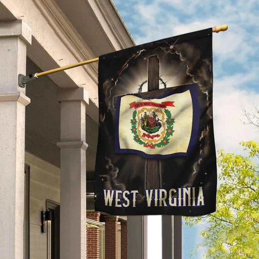 Christian Flag, West Virginia Cross Jesus House Flag, Outdoor Religious Flags, Jesus Christ Flag