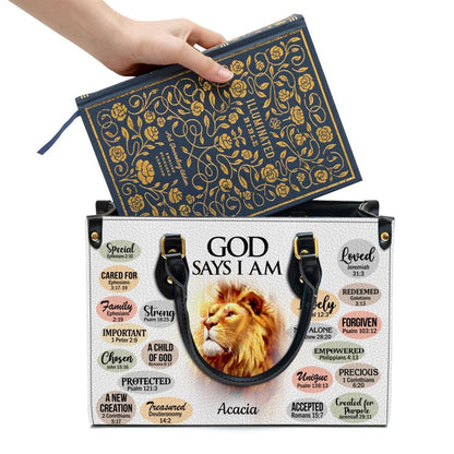 Christian Handbags, Personalized Animal What God Says About You Leather Handbag With Handle, Religious Bag, Christian Bag