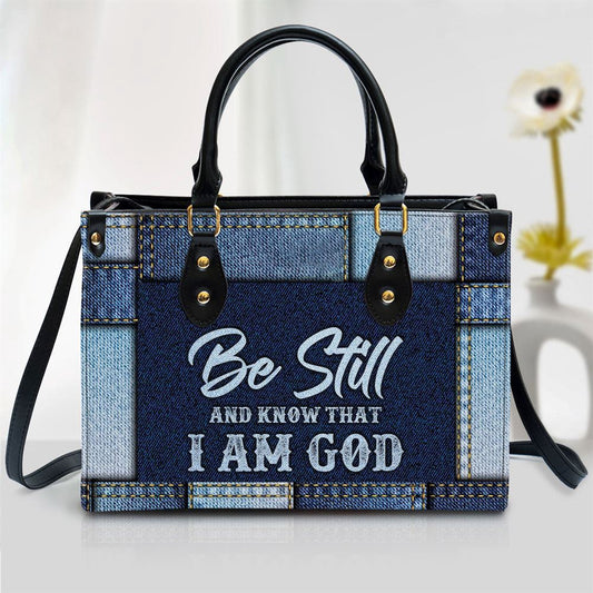 Christian Handbags, Personalized Be Still And Know That I Am God Christian Leather Handbag, Religious Bag, Christian Bag