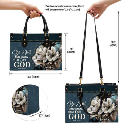Christian Handbags, Personalized Be Still And Know That I Am God Leather Handbag, Religious Bag, Christian Bag