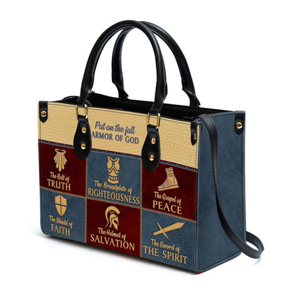 Christian Handbags, Personalized Beautiful Christian Leather Handbag, The Belt Of Truth Leather Handbag, Religious Bag, Christian Bag