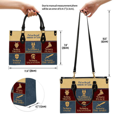 Christian Handbags, Personalized Beautiful Christian Leather Handbag, The Belt Of Truth Leather Handbag, Religious Bag, Christian Bag