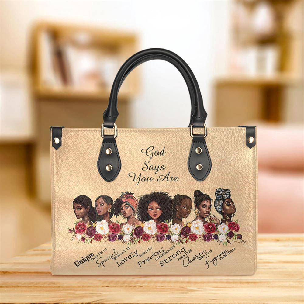 Christian Handbags, Personalized Black Woman Faith Leather Handbag, Best Mother's Day Gifts, Religious Bag, Christian Bag