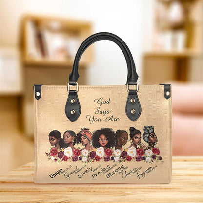 Christian Handbags, Personalized Black Woman Faith Leather Handbag, Best Mother's Day Gifts, Religious Bag, Christian Bag