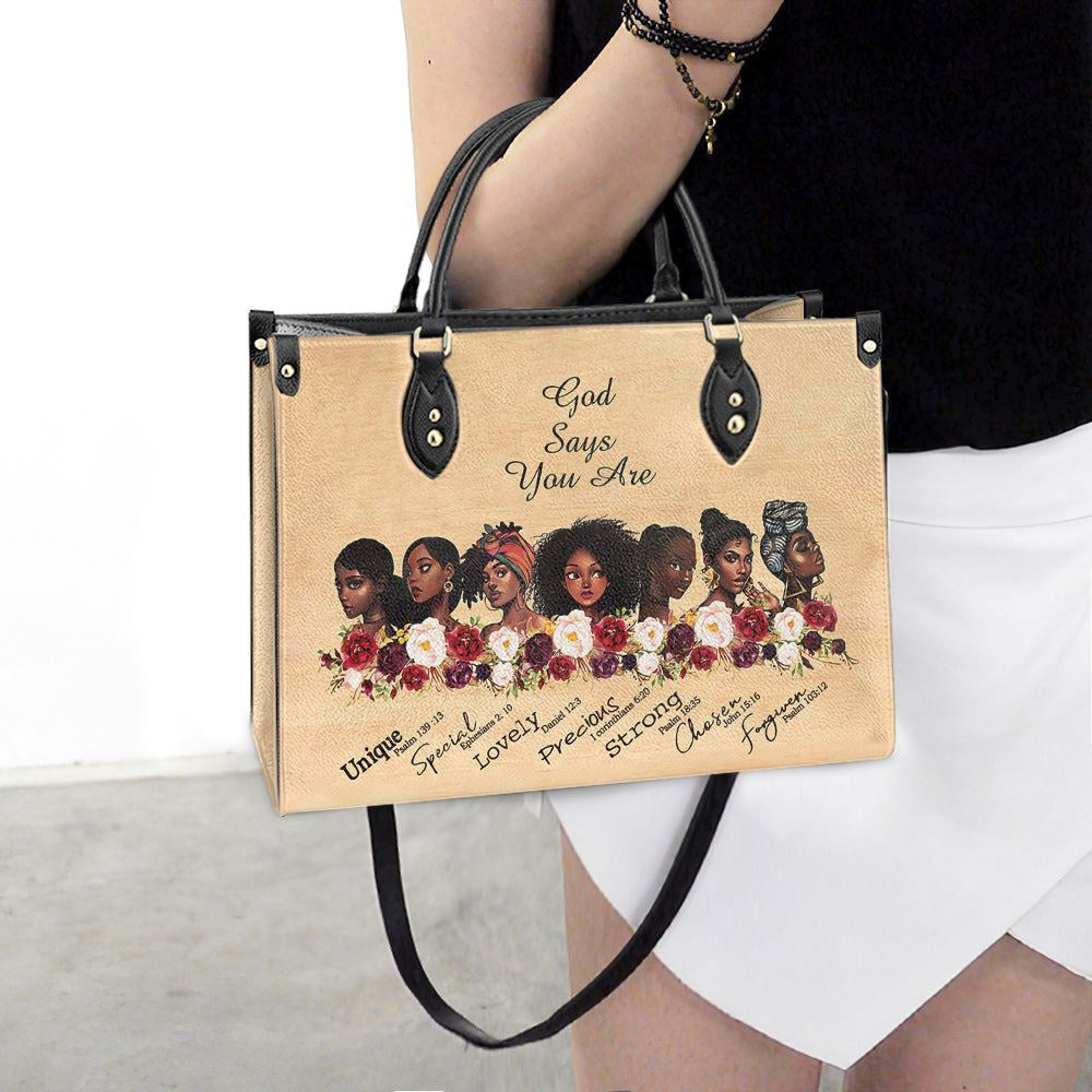 Christian Handbags, Personalized Black Woman Faith Leather Handbag, Best Mother's Day Gifts, Religious Bag, Christian Bag