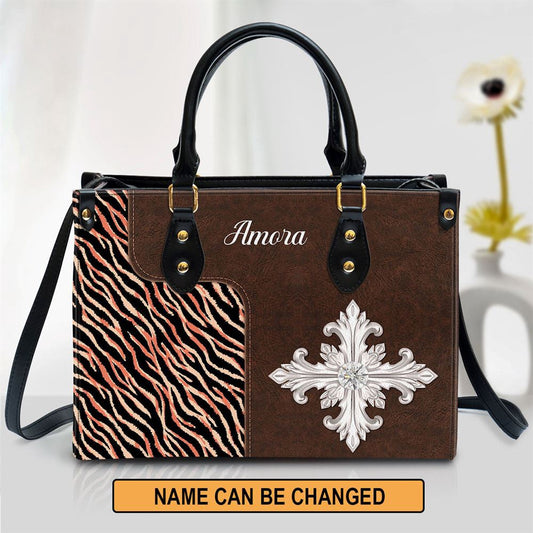 Christian Handbags, Personalized Cross Leather Handbag, Religious Bag, Christian Bag