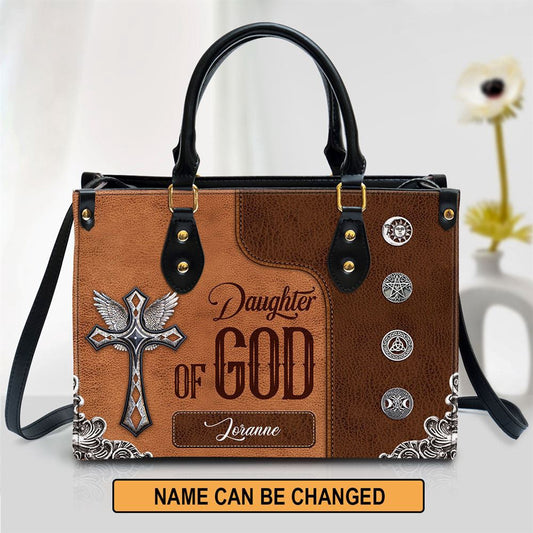 Christian Handbags, Personalized Daughter Of God Leather Handbag, Religious Bag, Christian Bag