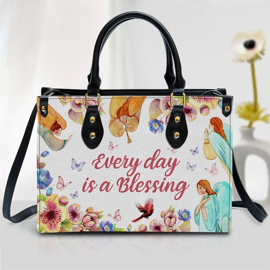 Christian Handbags, Personalized Every Day Is A Blessing Leather Handbag With Handle, Religious Bag, Christian Bag