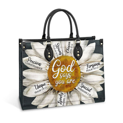 Christian Handbags, Personalized Faith Daisy Leather Handbag, Best Mother's Day Gifts, Religious Bag, Christian Bag