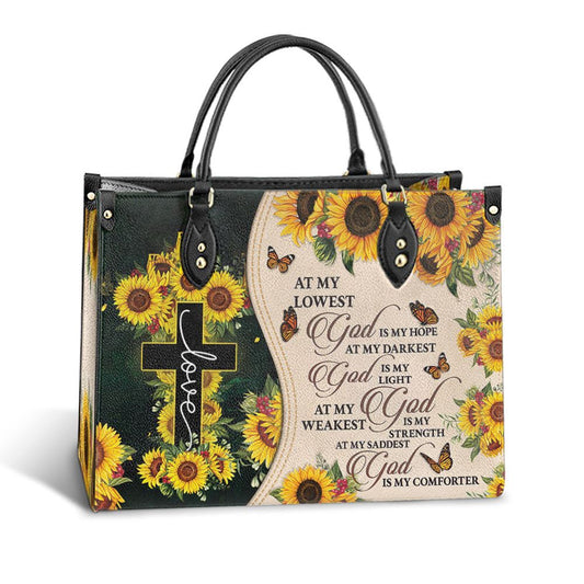 Christian Handbags, Personalized Faith God Is My Light 2 Leather Handbag, Best Mother's Day Gifts, Religious Bag, Christian Bag