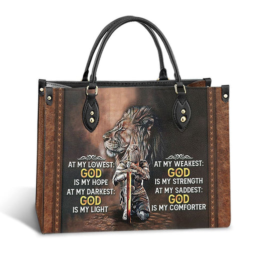 Christian Handbags, Personalized Faith God Is My Light Leather Handbag, Best Mother's Day Gifts, Religious Bag, Christian Bag