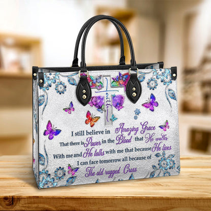 Christian Handbags, Personalized Faith I Still Believe 3 Leather Handbag, Gift For Grandmothers, Religious Bag, Christian Bag