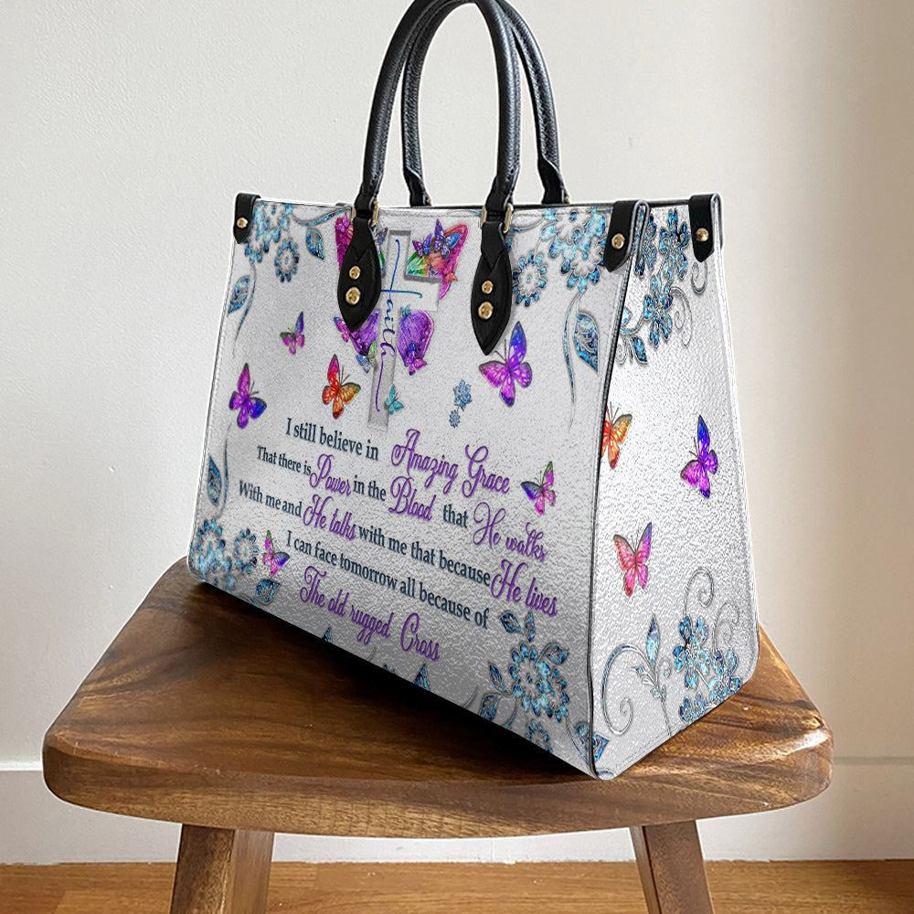 Christian Handbags, Personalized Faith I Still Believe 3 Leather Handbag, Gift For Grandmothers, Religious Bag, Christian Bag