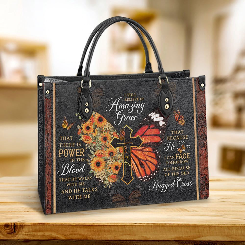 Christian Handbags, Personalized Faith I Still Believe 4 Leather Handbag, Gift For Grandmothers, Religious Bag, Christian Bag