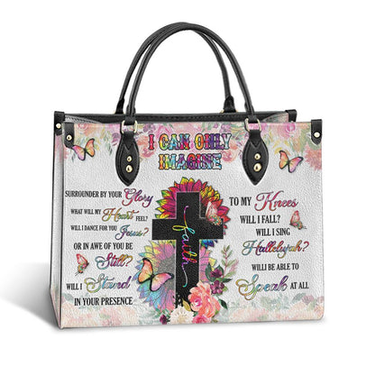 Christian Handbags, Personalized Faith Surrounded By Your Glory 1Leather Handbag, Gift For Grandmothers, Religious Bag, Christian Bag