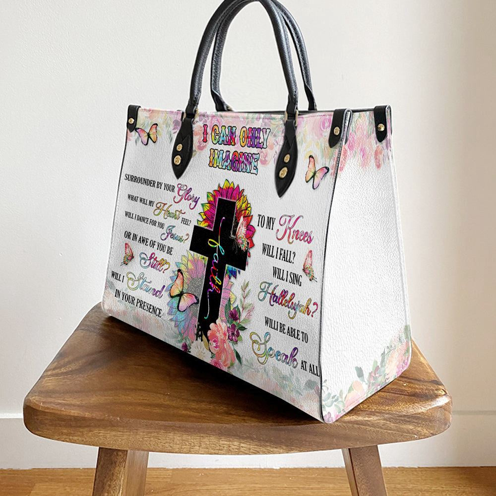 Christian Handbags, Personalized Faith Surrounded By Your Glory 1Leather Handbag, Gift For Grandmothers, Religious Bag, Christian Bag