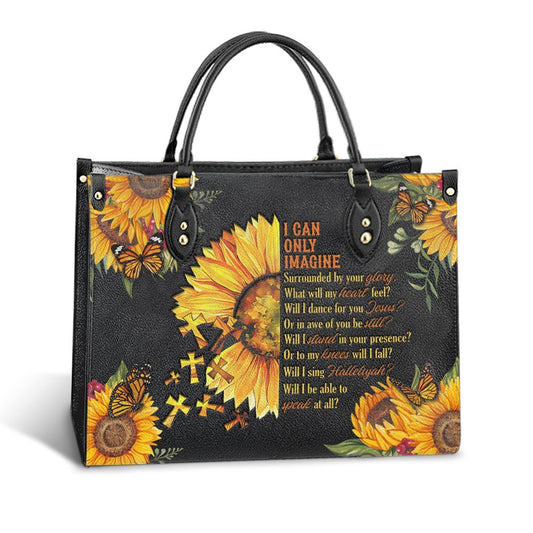 Christian Handbags, Personalized Faith Surrounded By Your Glory 2 Leather Handbag, Gift For Grandmothers, Religious Bag, Christian Bag