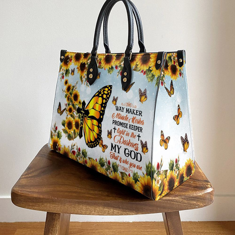 Christian Handbags, Personalized Faith Way Maker 1 Leather Handbag, Gift For Grandmothers, Religious Bag, Christian Bag