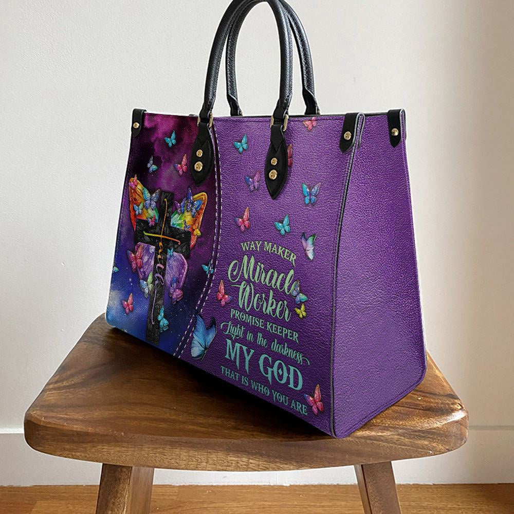Christian Handbags, Personalized Faith Way Maker 2 Leather Handbag, Gift For Grandmothers, Religious Bag, Christian Bag