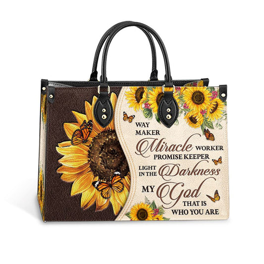 Christian Handbags, Personalized Faith Way Maker 4 Leather Handbag, Gift For Grandmothers, Religious Bag, Christian Bag