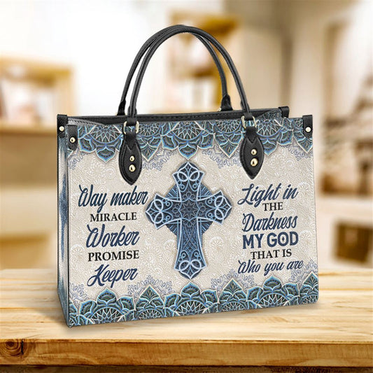 Christian Handbags, Personalized Faith Way Maker Leather Handbag, Gift For Grandmothers, Religious Bag, Christian Bag
