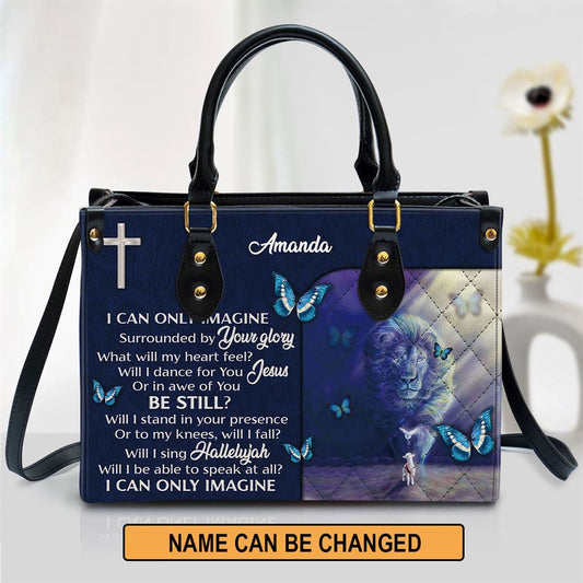 Christian Handbags, Personalized I Can Only Imagine Unique Leather Handbag, Religious Bag, Christian Bag