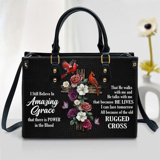 Christian Handbags, Personalized I Still Believe In Amazing Grace Leather Handbag, Religious Bag, Christian Bag