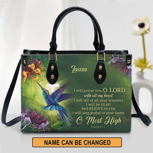 Christian Handbags, Personalized I Will Be Glad And Rejoice In You Unique Leather Handbag, Religious Bag, Christian Bag