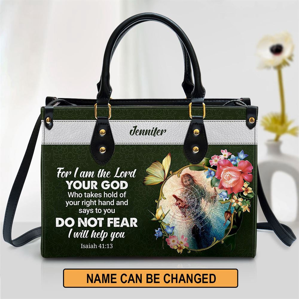 Christian Handbags, Personalized I Will Help You Leather Handbag, Religious Bag, Christian Bag