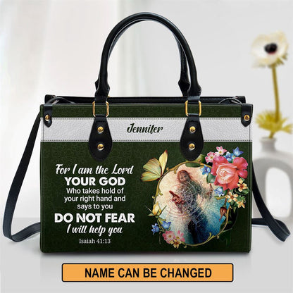 Christian Handbags, Personalized I Will Help You Leather Handbag, Religious Bag, Christian Bag