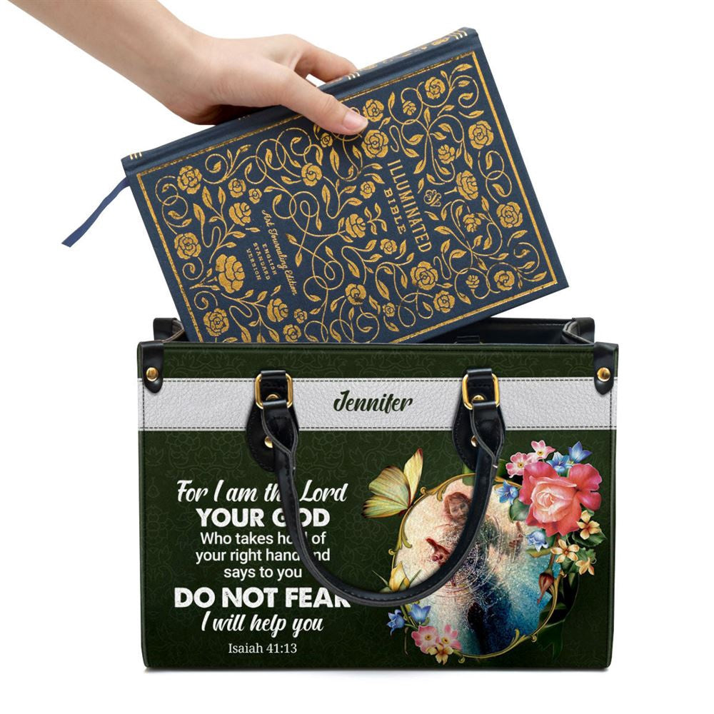 Christian Handbags, Personalized I Will Help You Leather Handbag, Religious Bag, Christian Bag