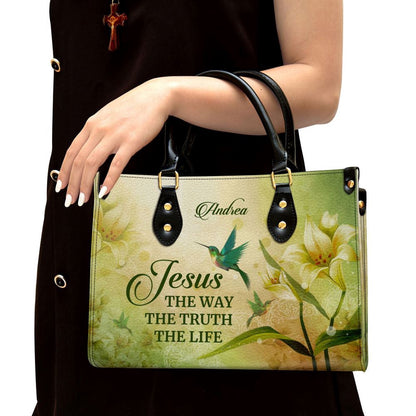 Christian Handbags, Personalized Jesus The Way The Truth The Life Leather Handbag With Handle, Religious Bag, Christian Bag