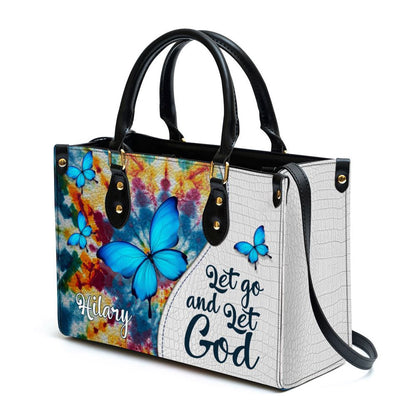 Christian Handbags, Personalized Let Go And Let God Leather Handbag, Religious Bag, Christian Bag