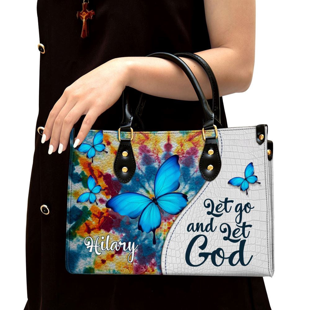 Christian Handbags, Personalized Let Go And Let God Leather Handbag, Religious Bag, Christian Bag
