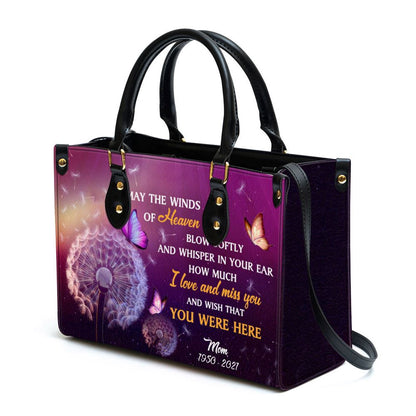 Christian Handbags, Personalized Memorial Leather Handbag, Wish That You Were Here Leather Handbag, Religious Bag, Christian Bag