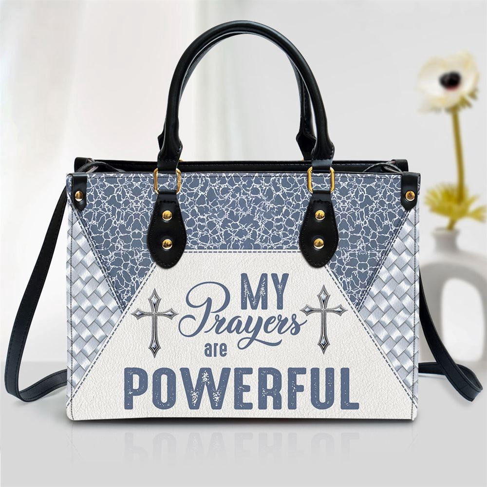 Christian Handbags, Personalized My Prayers Are Powerful Gorgeous Leather Handbag, Religious Bag, Christian Bag