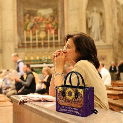 Christian Handbags, Personalized Strength & Dignity Leather Handbag With Handle for Christian Women, Religious Bag, Christian Bag