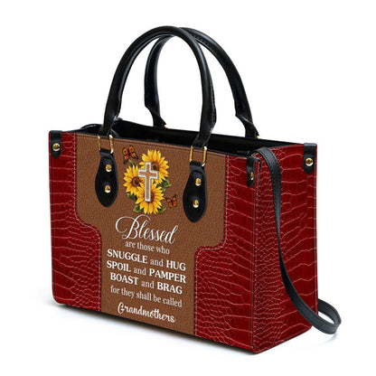 Christian Handbags, Personalized Sunflower Leather Handbag Blessed Are Those Who Spoil And Pamper, Religious Bag, Christian Bag