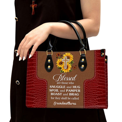 Christian Handbags, Personalized Sunflower Leather Handbag Blessed Are Those Who Spoil And Pamper, Religious Bag, Christian Bag