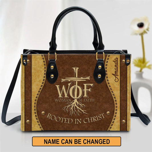 Christian Handbags, Personalized Woman Of Faith Beautiful Lion Leather Handbag, Religious Bag, Christian Bag