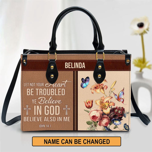 Christian Handbags, Personalized You Believe In God Beautiful Leather Handbag, Religious Bag, Christian Bag