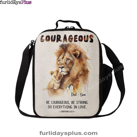 Christian Lunch Bag, 1 Corinthians 1613, 14 Be Courageous Be Strong Personalized Lunch Bag, Lunch Bag, Lunch Bags For Adults