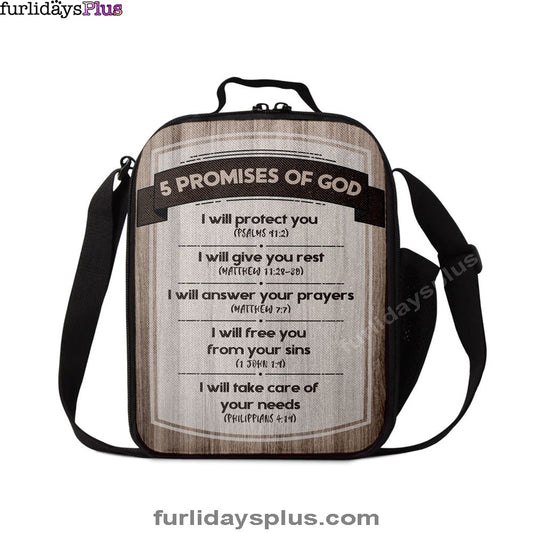 Christian Lunch Bag, 5 Promises Of God Lunch Bag, Lunch Bag, Lunch Bags For Adults