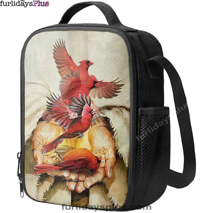 Christian Lunch Bag, A Cardinal On His Hand Jesus Lunch Bag, Lunch Bag, Lunch Bags For Adults