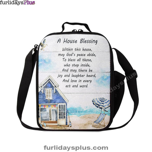 Christian Lunch Bag, A House Blessing Lunch Bag, God Bless This House Lunchbag, Lunch Bag, Lunch Bags For Adults