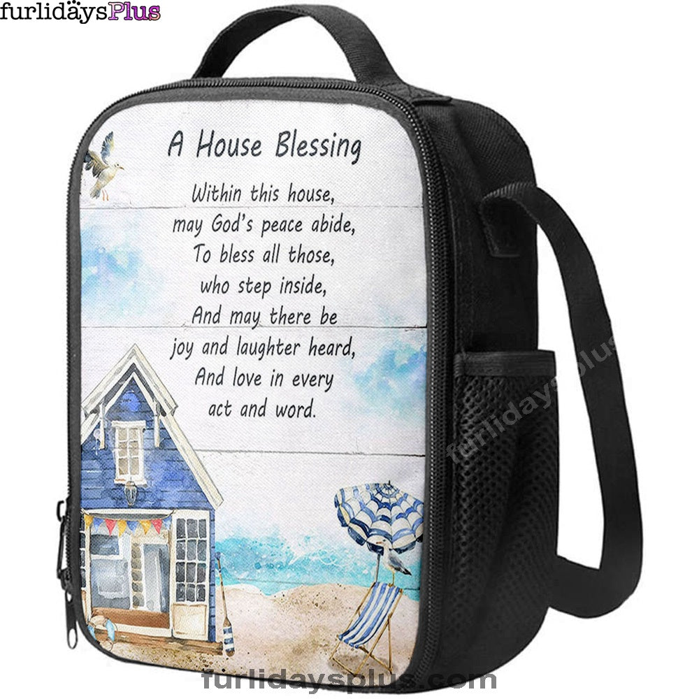 Christian Lunch Bag, A House Blessing Lunch Bag, God Bless This House Lunchbag, Lunch Bag, Lunch Bags For Adults